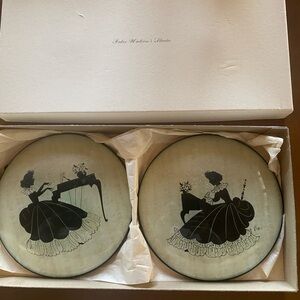 Vintage Peter Watson Studio Hand Painted on glass pics w/original box!